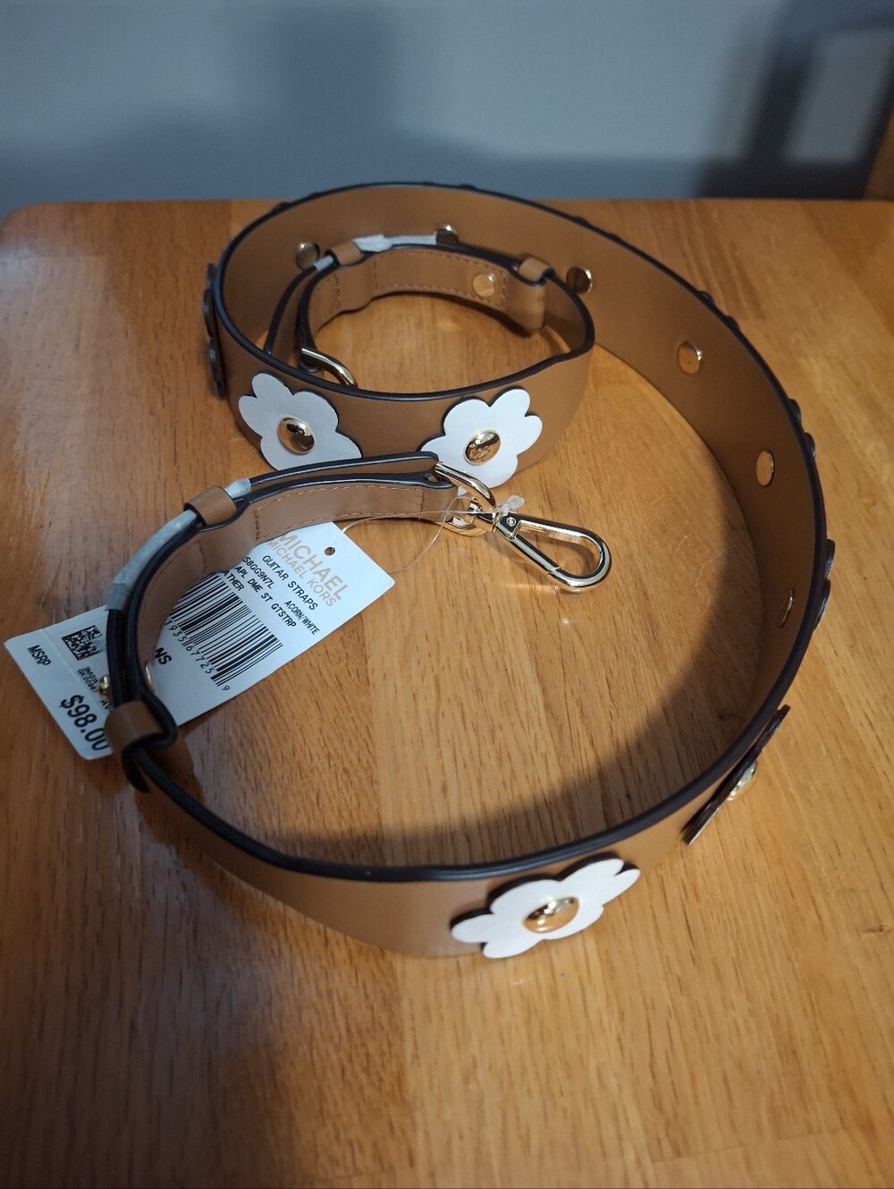 Michael Kors Floral Applique Leather Shoulder Strap NWT - Picture 3 of 9